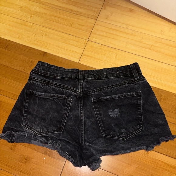 Black Denim Women's Shorts - Picture 2 of 4